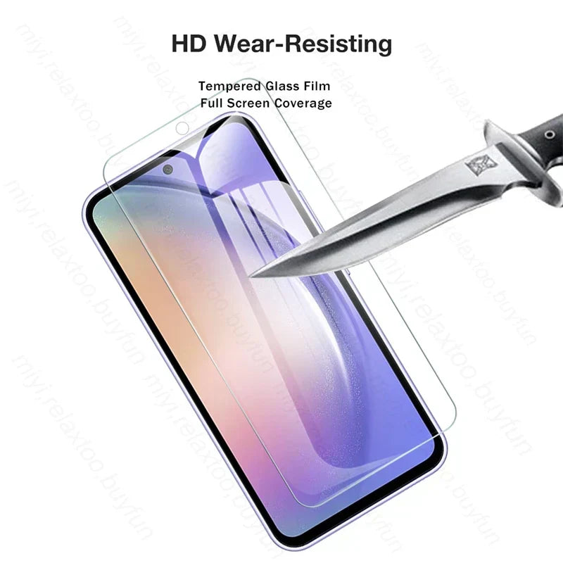 (Pack of 5) tempered glass screen protector film for samsung galaxy a14 a24 a34 a54 5g protective glass samung a04 a04s a04e a 54 34 14