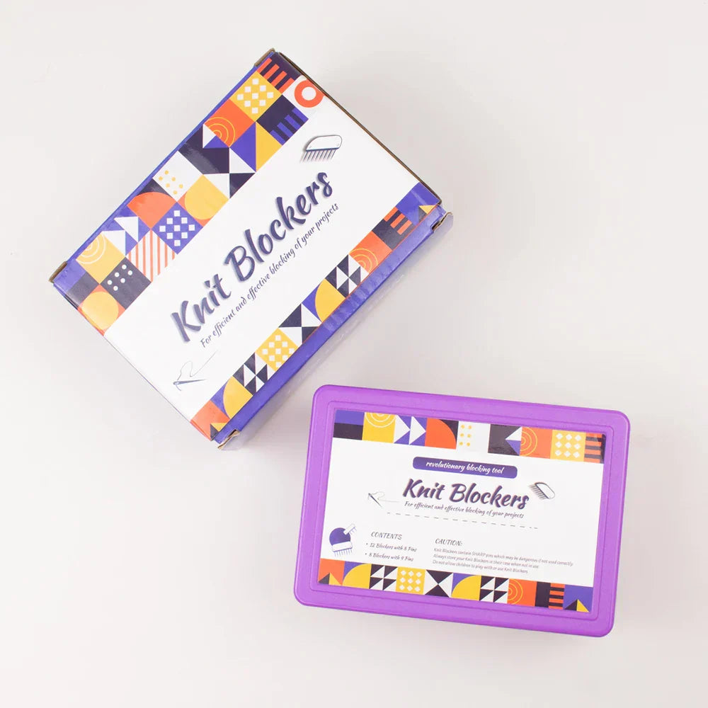 (Pack of 20) Knit Blockers Set Stainless Steel Knitting Blocking Mats and Pins with 2 Different Sizes for DIY Knit Crocheting Supplies