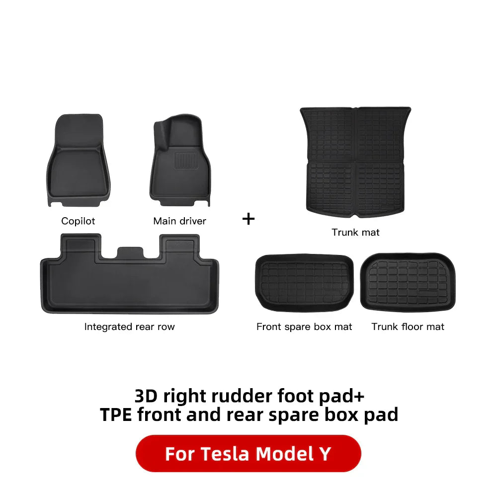 YZ Past Tesla Model 3 Y Highland Floor Mat Bagage Mat 2017 to 2024 Vier Seizoenen waterdichte 3D Vloer Liner