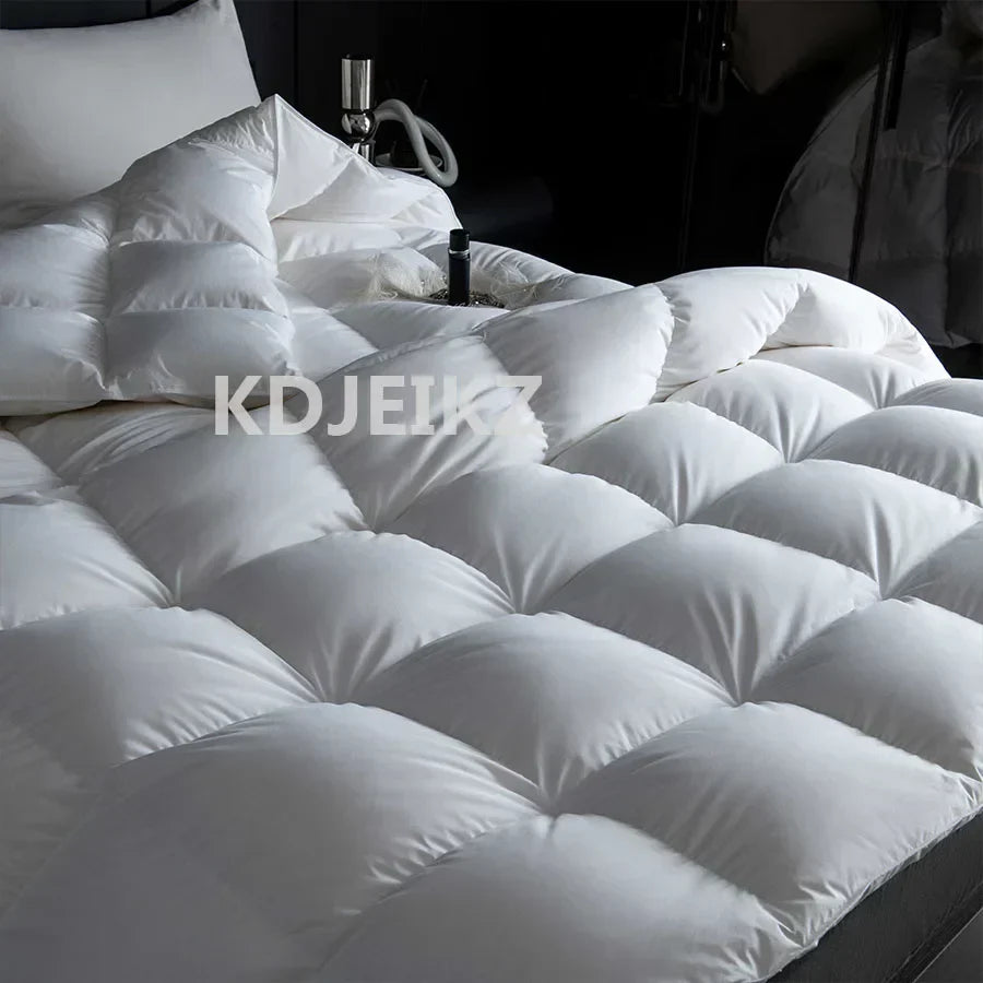KDJEIKZ Winter Cotton Goose Down Quilt Five-Star Hotel Duvet Super Soft Fluffy Queen King Full Size Four Seasons Duvets Blanket