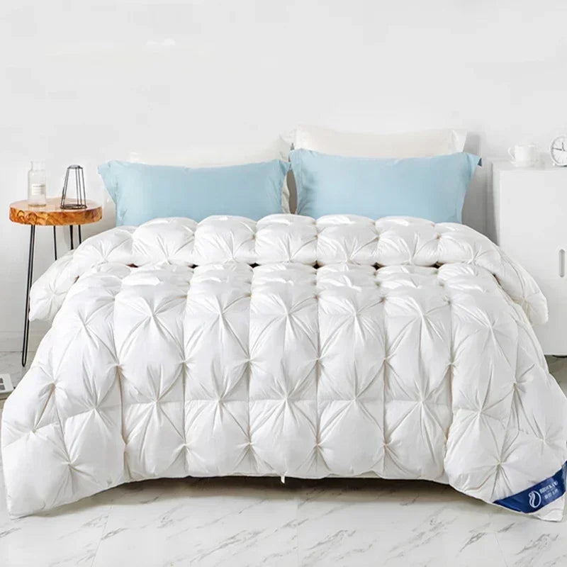 Peter Khanun White Goose Down Filler 3D Bread Duvet/Quilt/Comforter Winter Thick Luxury Blankets 100% Cotton Shell 015