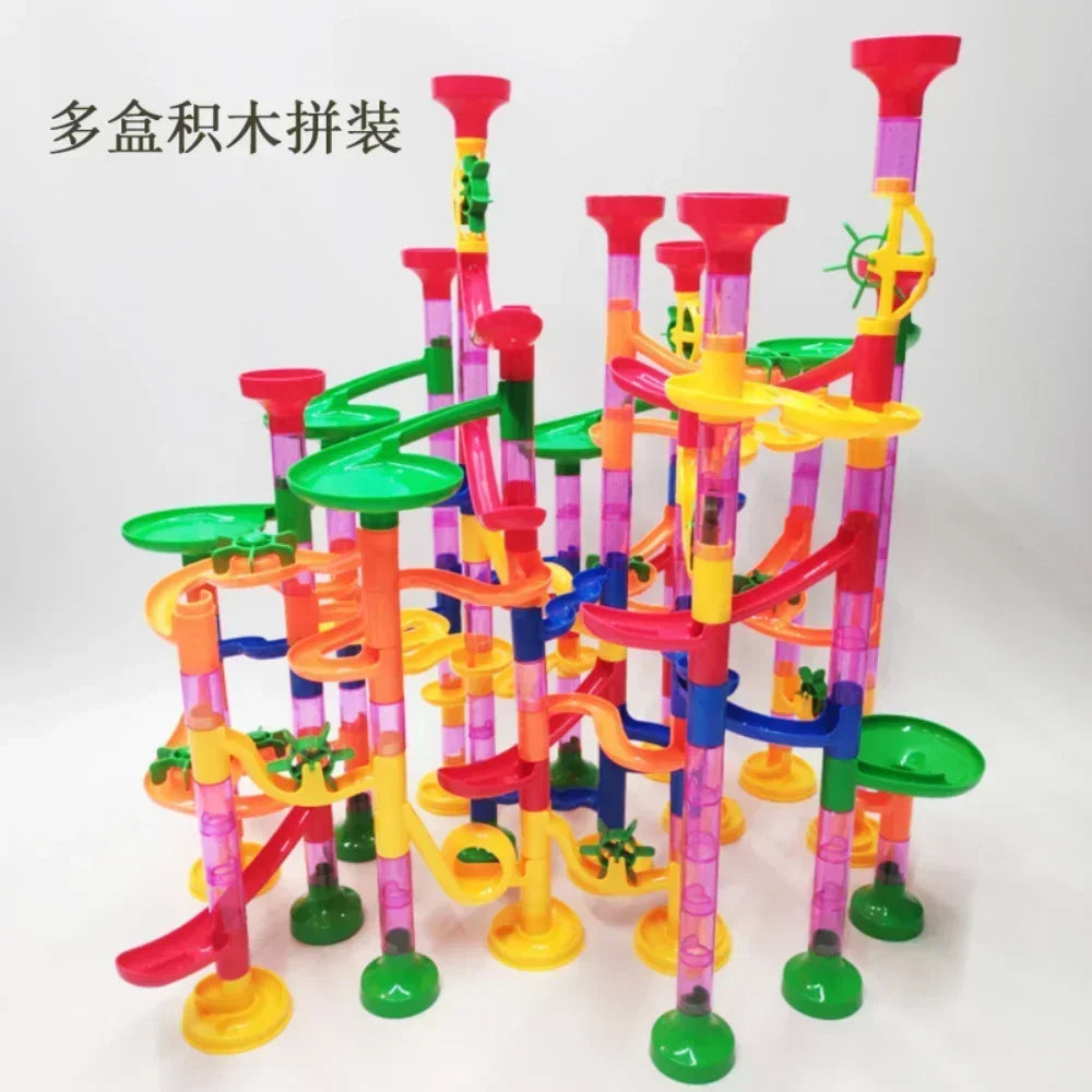 (Pack of 232) 45- Marble Run Race Building Blocks Track Ball Slide Toys DIY Creativity Constructor Early Educational Toys Children Gift
