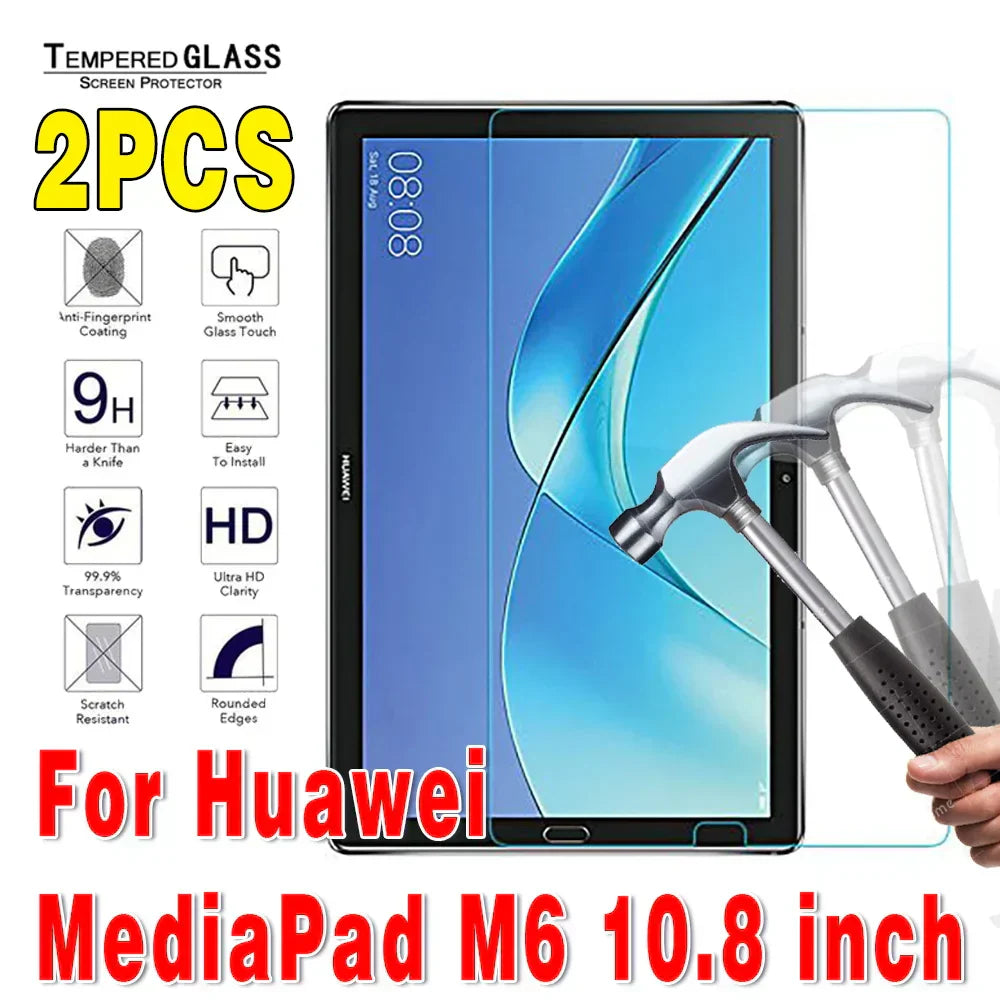 (Pack of 2) Tempered Glass Tablet Screen Protector for Huawei MediaPad 10.4 Pro 10.8 T3 T5 T8 T10 T10S M5 M6
