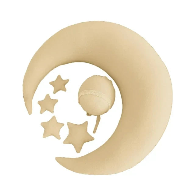 (Pack of 6) ❤️Newborn Photography Props Accessories Posing Crescent Pillow+Stars+Hat /Set Studio Baby Photo Decoration Moon Fotografia