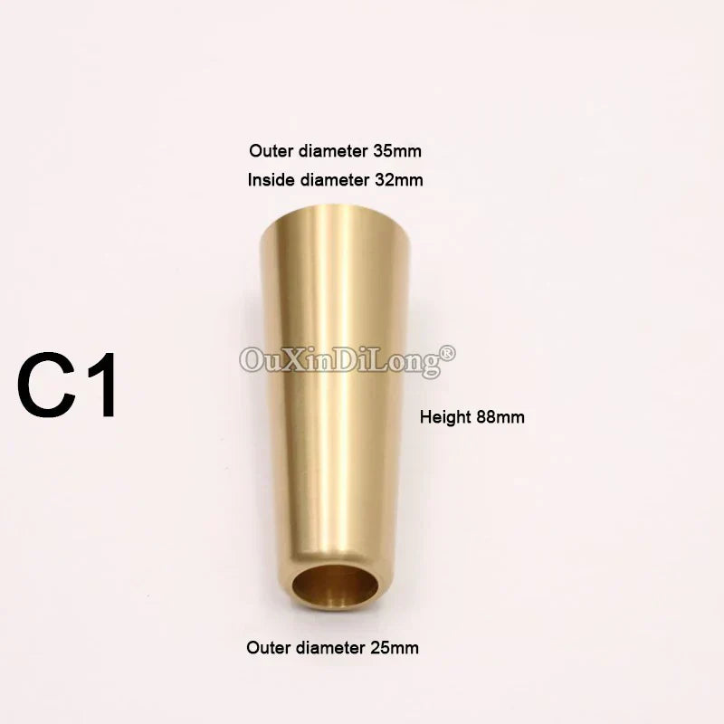 (Pack of 4) Pure Brass Covers Chair Cups Cabinet Covers Sofa Brass Tip Cap Furniture Tube Leg Protector Metal Legs Base GF48