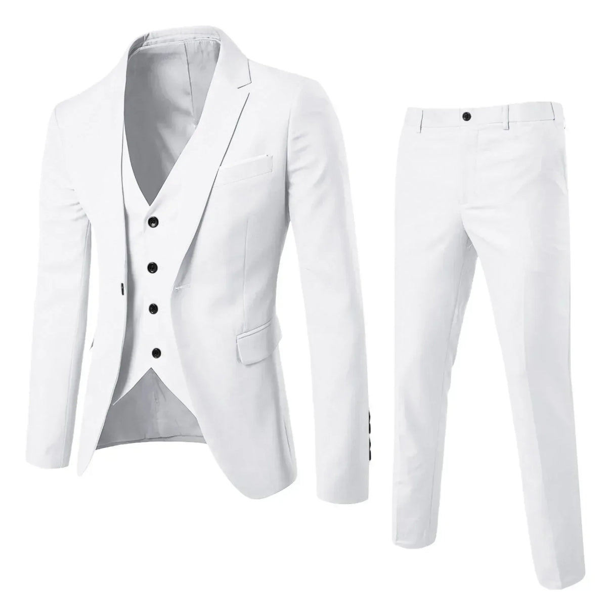 Men’S Suit Slim 3 Piece Suit Business Wedding Party Vest & Pants Coat Casual Solid Blazers Coat Jacket Luxury