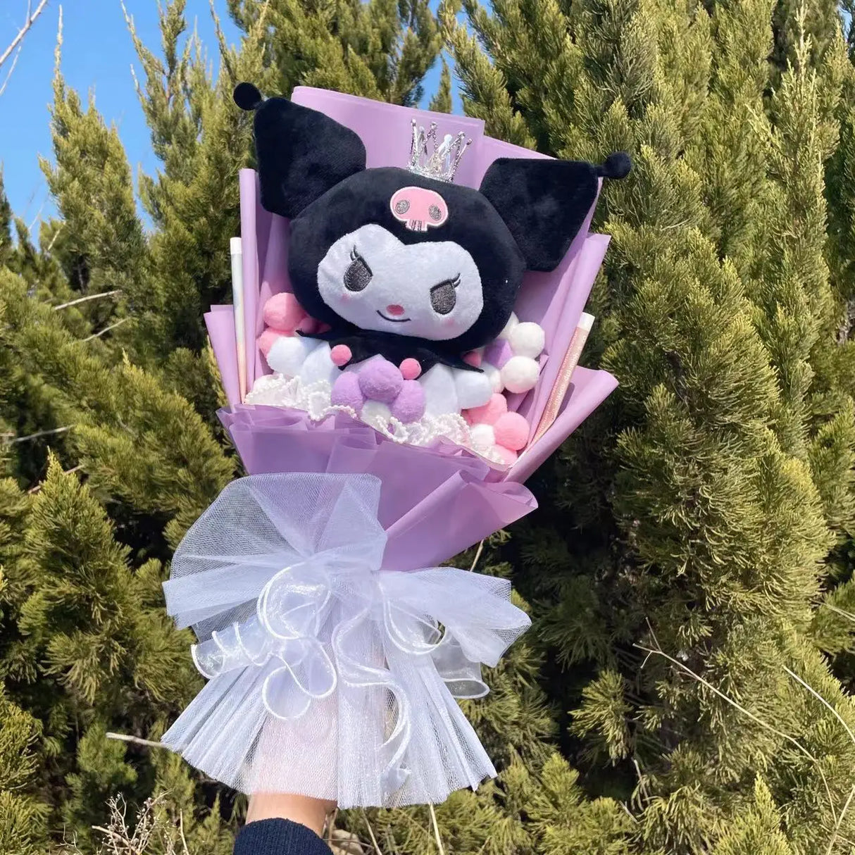 Christmas Gifts Cartoon Sanrio Plush Bouquet My Melody Kuromi Cinnamoroll Kt Cat Plush Doll Toy Valentine Graduation Gifts