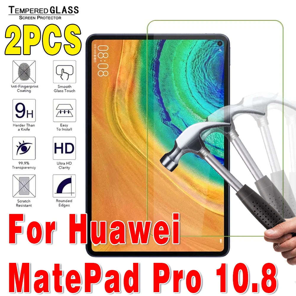 (Pack of 2) Tempered Glass Tablet Screen Protector for Huawei MediaPad 10.4 Pro 10.8 T3 T5 T8 T10 T10S M5 M6