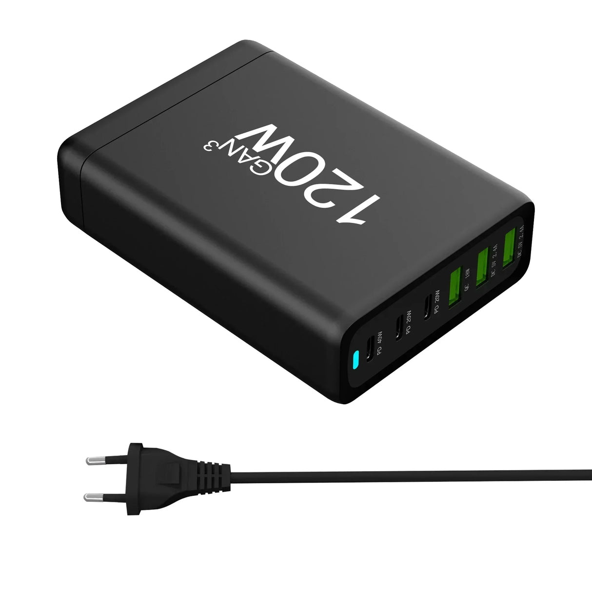 100W 120W 200W GaN Charger 6 Ports USB Type C PD Charger Quick Charge 3.0 USB Type C Quick Charger Mobile Phone USB Charger