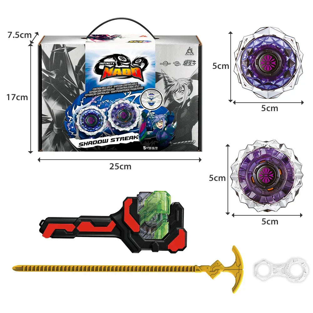 Infinity Nado 3 Original Crack Series 2 In1 Split Transforming Metal Gyro Battle Spinning Top With Launcher Anime Kids Toy Gift