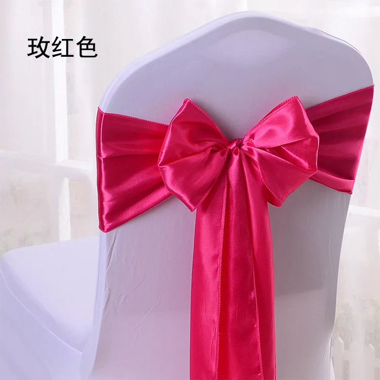 (Pack of 100) 10/ Satin Chair Bow Sashes Wedding Chair Knots Ribbon Butterfly Ties For Party Event Hotel Banquet Home Decoration