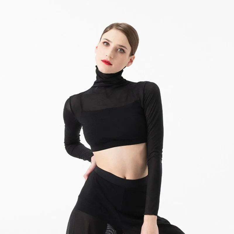 Dance Suit Women Elegant Classical Modern Contemporary Lyrical Dance Practice Mesh Tops Pants Suit Ballet Performance Wear