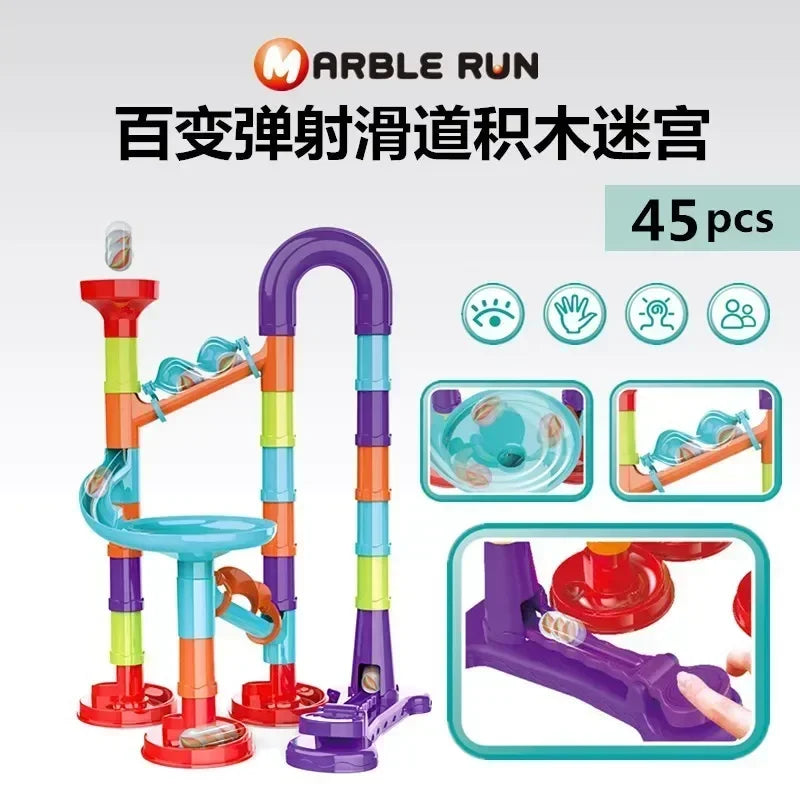 (Pack of 232) 45- Marble Run Race Building Blocks Track Ball Slide Toys DIY Creativity Constructor Early Educational Toys Children Gift