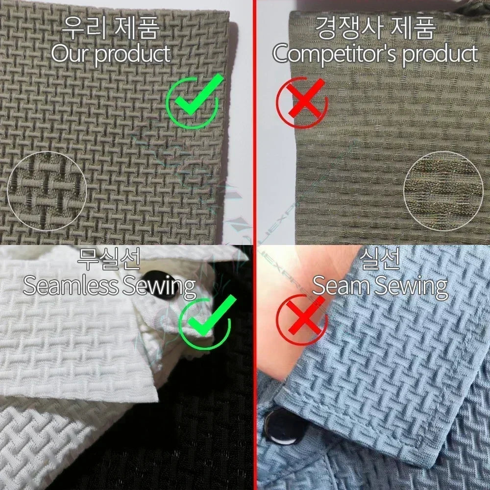 '-VIP Link2 , Upto 5XL Summer New Men's Lop-up Hollow Short-sleeved Polo Shirt Ice Silk