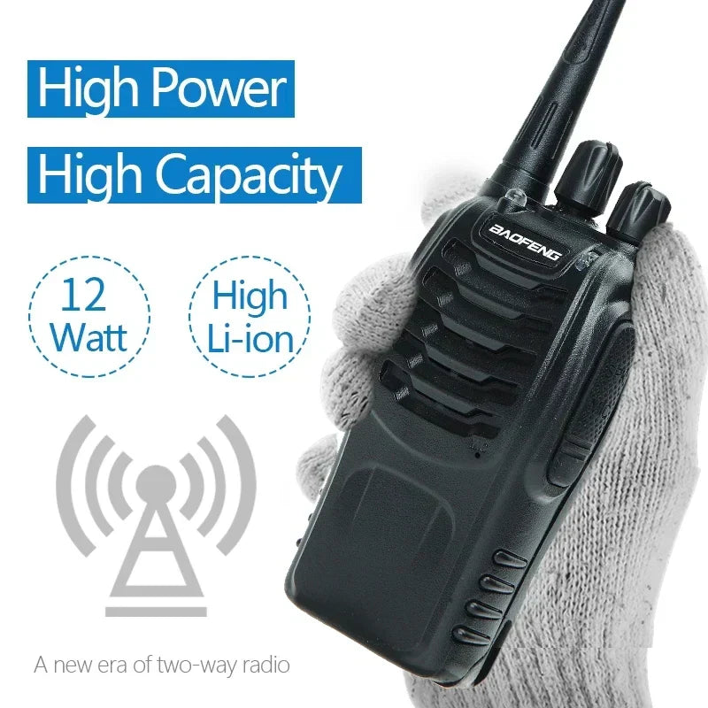 (Pack of 4) 2/ Baofeng BF-888S 12W Walkie Talkie Dual Band Portable Long Range Standby UHF 400-470MHz USB Ham Two Way Radio for Hunting