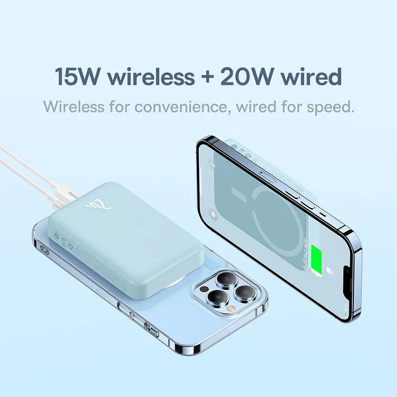 Baseus Power Bank 10000mAh 20000mAh Mini Magnetic Wireless Fast Charge Auto-wake For iPhone 15 14 13 Pro Max Magsafe Powerbank