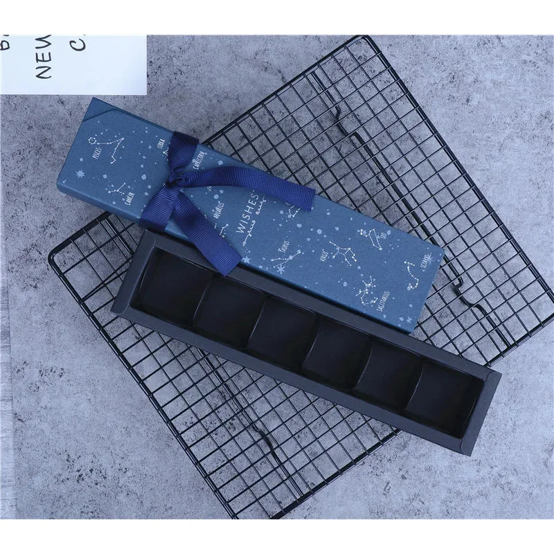 (Pack of 10) Blue Chocolate Box Packaging With Insert Dessert Paper Chocolate Spacer Valentine's Day Wedding Baby Shower Candy Gift Box