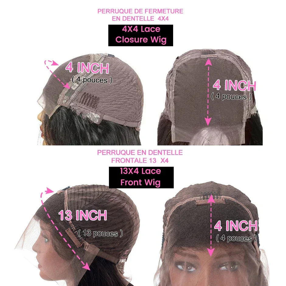 Short Bob Honey Blonde Ombre Colored Wig Straight 13X4 Lace Front Human Hair 4X4 Closure Frontal Wigs For Black Women Prepucked