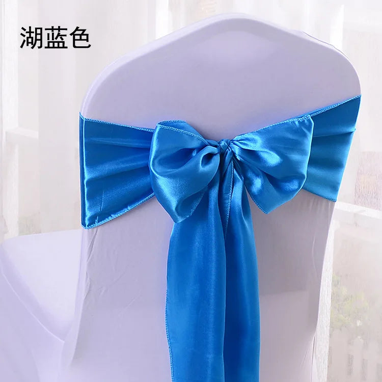 (Pack of 100) 10/ Satin Chair Bow Sashes Wedding Chair Knots Ribbon Butterfly Ties For Party Event Hotel Banquet Home Decoration