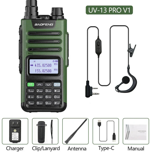 BaoFeng UV-13 PRO V2 V1 Walkie Talkie M-13 Pro Dual Band 999 Channels Type-C Long Range UV-5R Transceiver Ham CB Two Way Radio