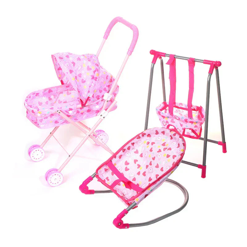 Doll House Accessories Rocking Chairs Swing Bed Dining Chair Baby Play House