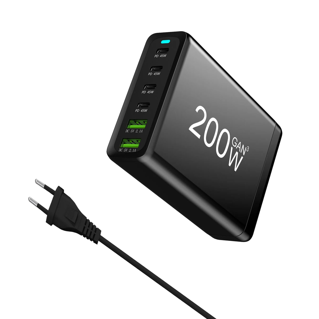 100W 120W 200W GaN Charger 6 Ports USB Type C PD Charger Quick Charge 3.0 USB Type C Quick Charger Mobile Phone USB Charger