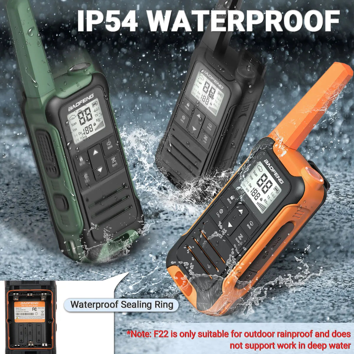 (Pack of 2) Baofeng F22 Walkie Talkie Portable Mini Communication Radio Profesional PMR446 /FRS Talkie Walkies Transceiver Radio