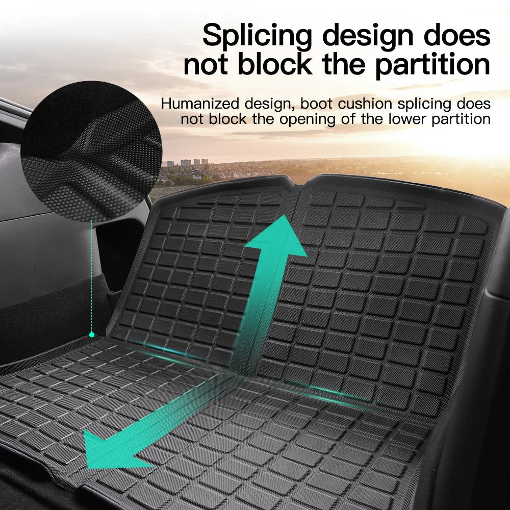 YZ Past Tesla Model 3 Y Highland Floor Mat Bagage Mat 2017 to 2024 Vier Seizoenen waterdichte 3D Vloer Liner