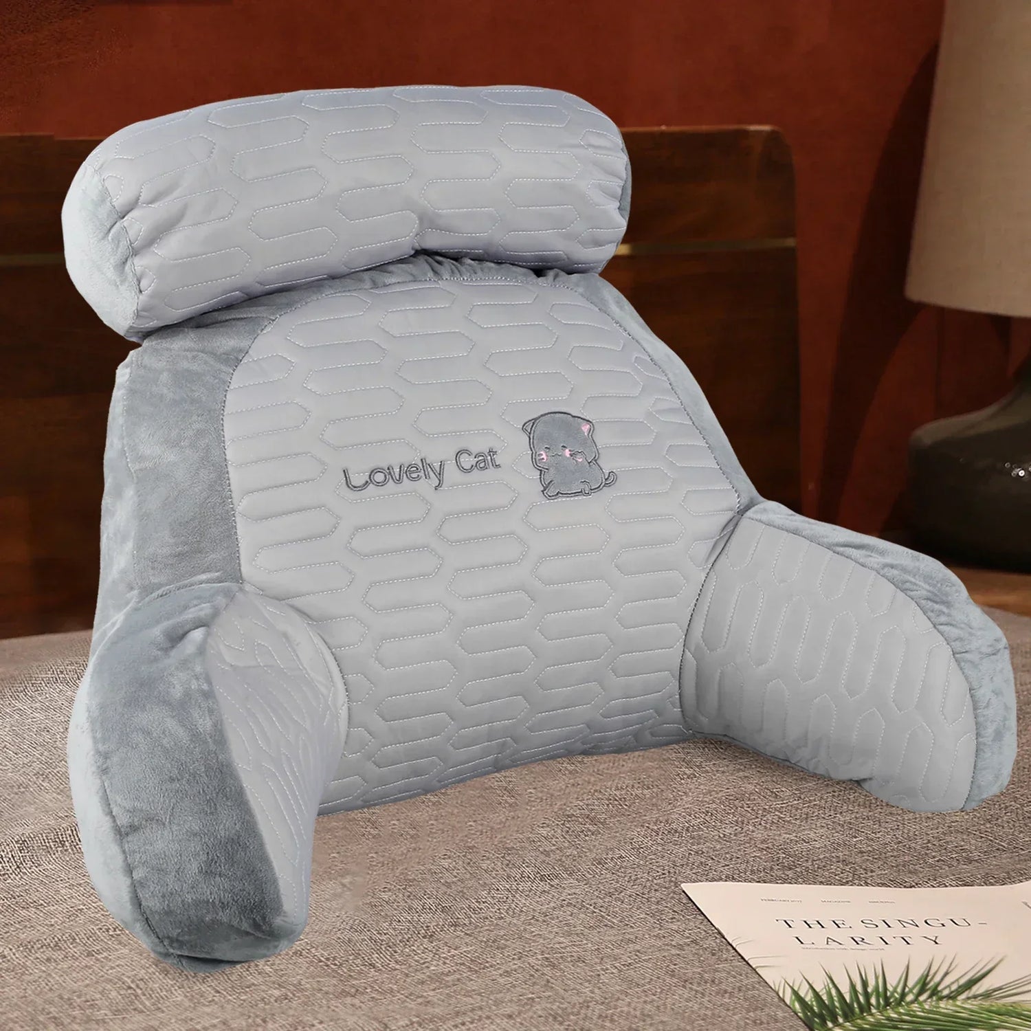 All Season Reading Pillow Comfortable Soft Detachable Lumbar Support Cushions Office Sofa for Chair Bed Backrest with Headrest