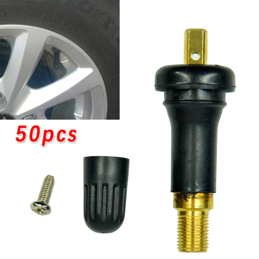 (Pack of 50) TPMS Tire Pressure Sensor Valve Stem Car Rubber Wheel Rim TPMS For GM Automobiles Sensors Parts Tire Accessories