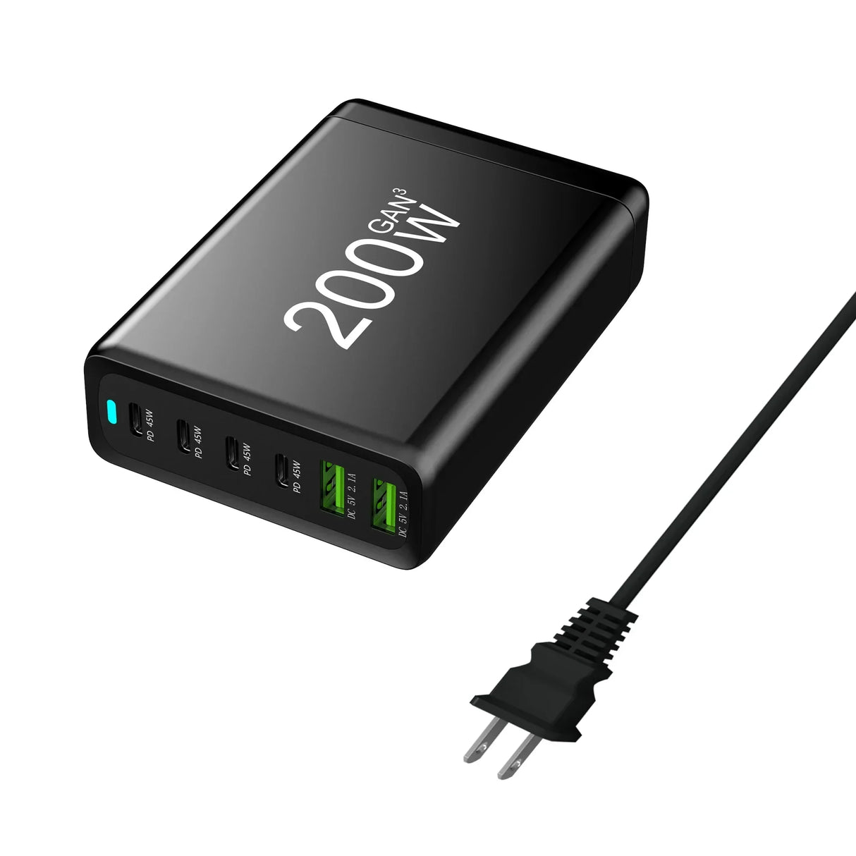 100W 120W 200W GaN Charger 6 Ports USB Type C PD Charger Quick Charge 3.0 USB Type C Quick Charger Mobile Phone USB Charger