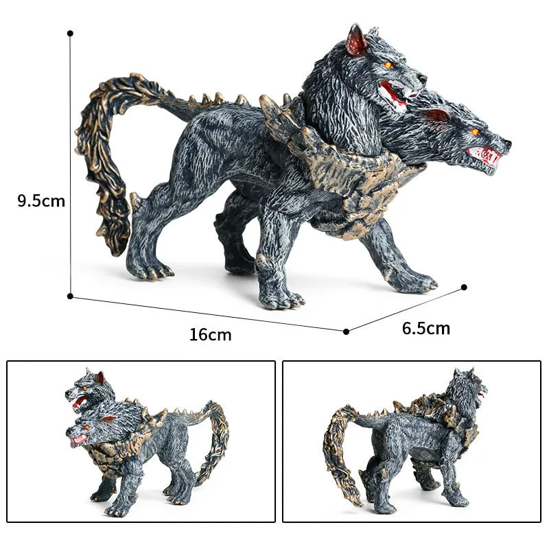 Simulation dragon figurines model Savage Flying Magic Dragon Dinosaur Cerberus Flaming Eagle Action Figure Kids Collection Toys