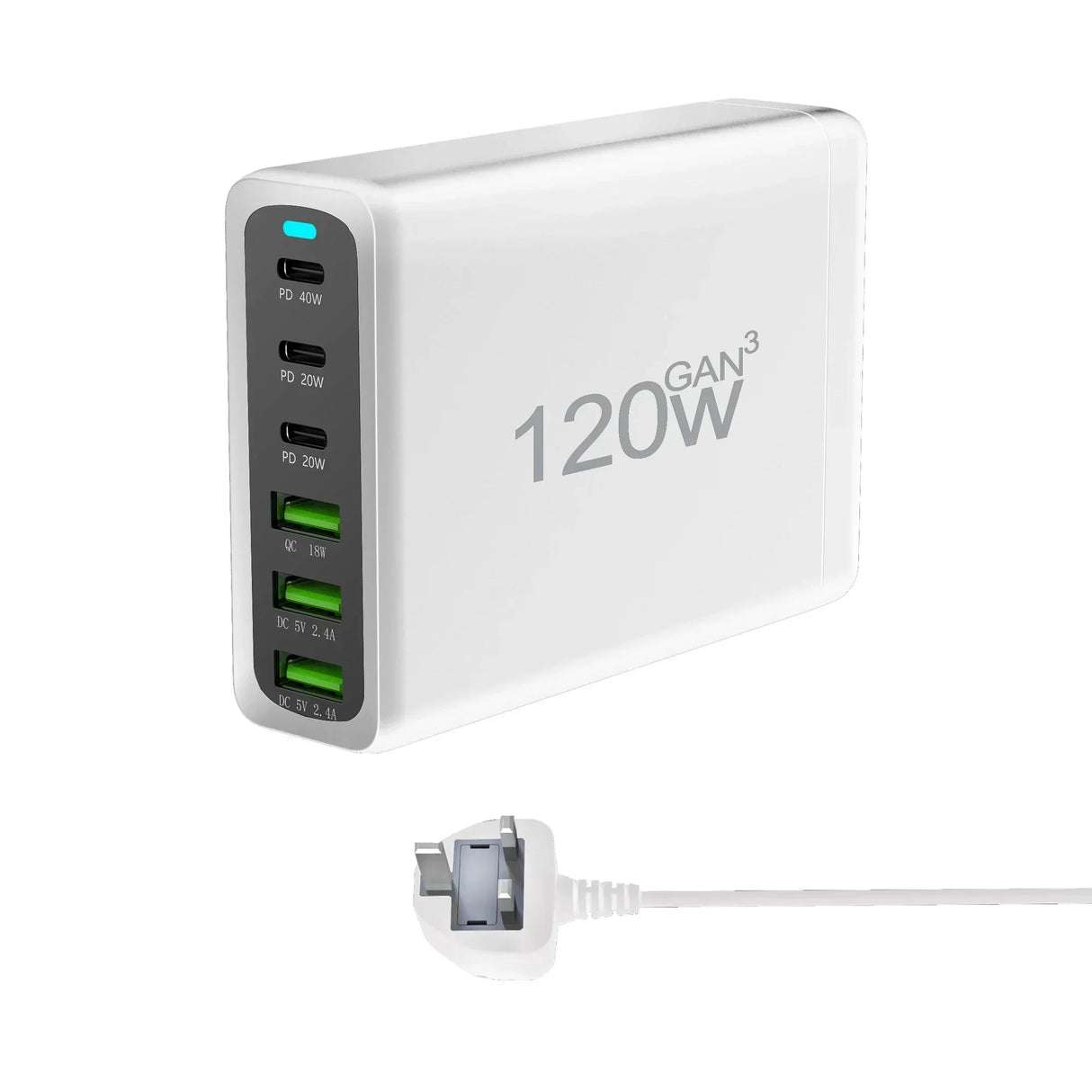 100W 120W 200W GaN Charger 6 Ports USB Type C PD Charger Quick Charge 3.0 USB Type C Quick Charger Mobile Phone USB Charger