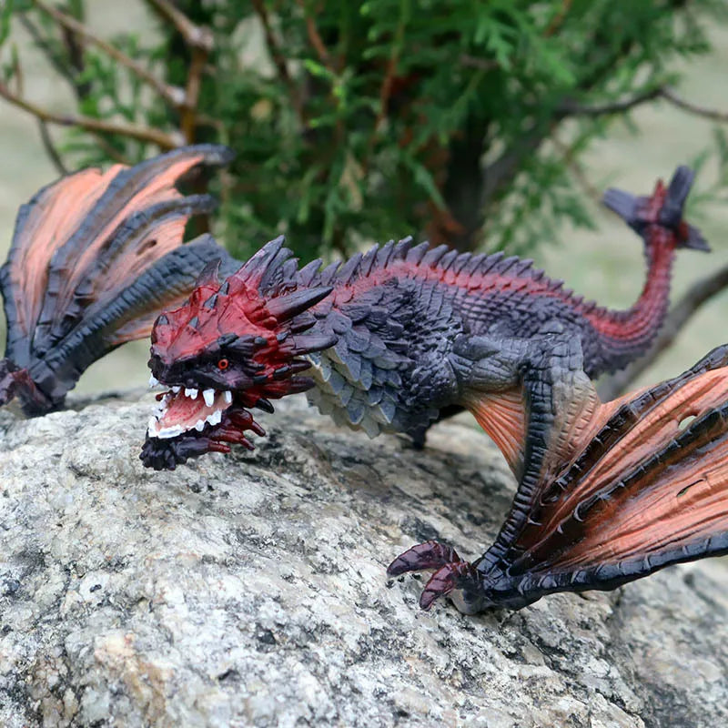 Simulation dragon figurines model Savage Flying Magic Dragon Dinosaur Cerberus Flaming Eagle Action Figure Kids Collection Toys