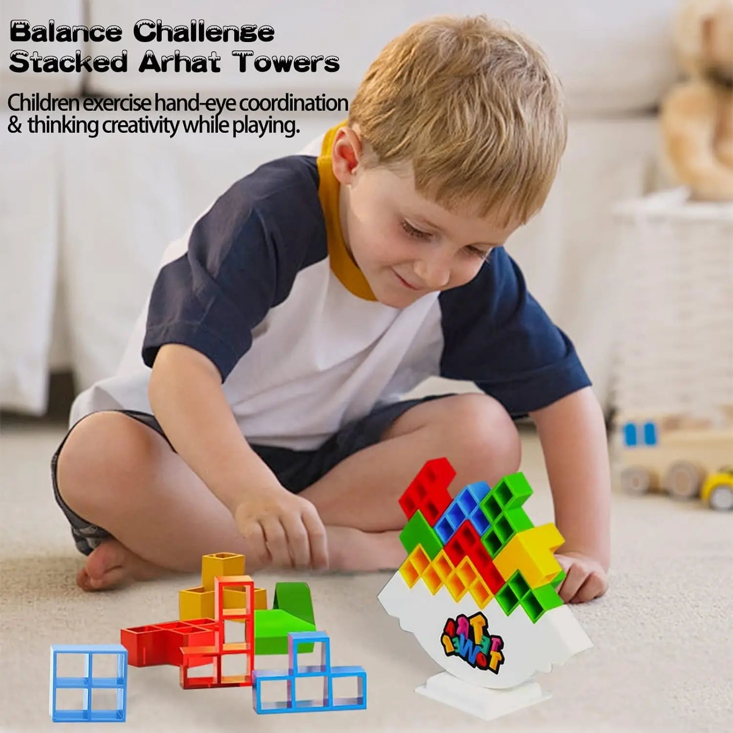 Tower Balancing Stacking Toys,Board Games for Kids & Adults, Balance Game Building Blocks,Perfect for Family Games, Parties, Tra