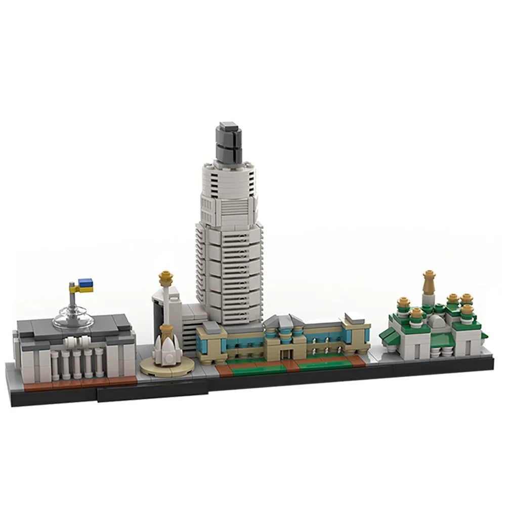 BuildMOC City Skyline Saint Petersburg Rome Washington Rotterdam Architecture Street View House Building Blocks Kids Toys Gift
