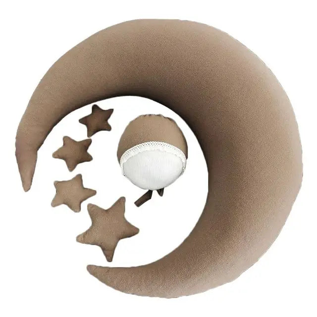 (Pack of 6) ❤️Newborn Photography Props Accessories Posing Crescent Pillow+Stars+Hat /Set Studio Baby Photo Decoration Moon Fotografia