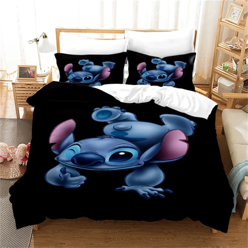 Duvet Cover 3D Anime Stitch Pattern Duvet Cover Set Pillowcase Bedding Set Single Double Queen Size Support Custom Size Kids