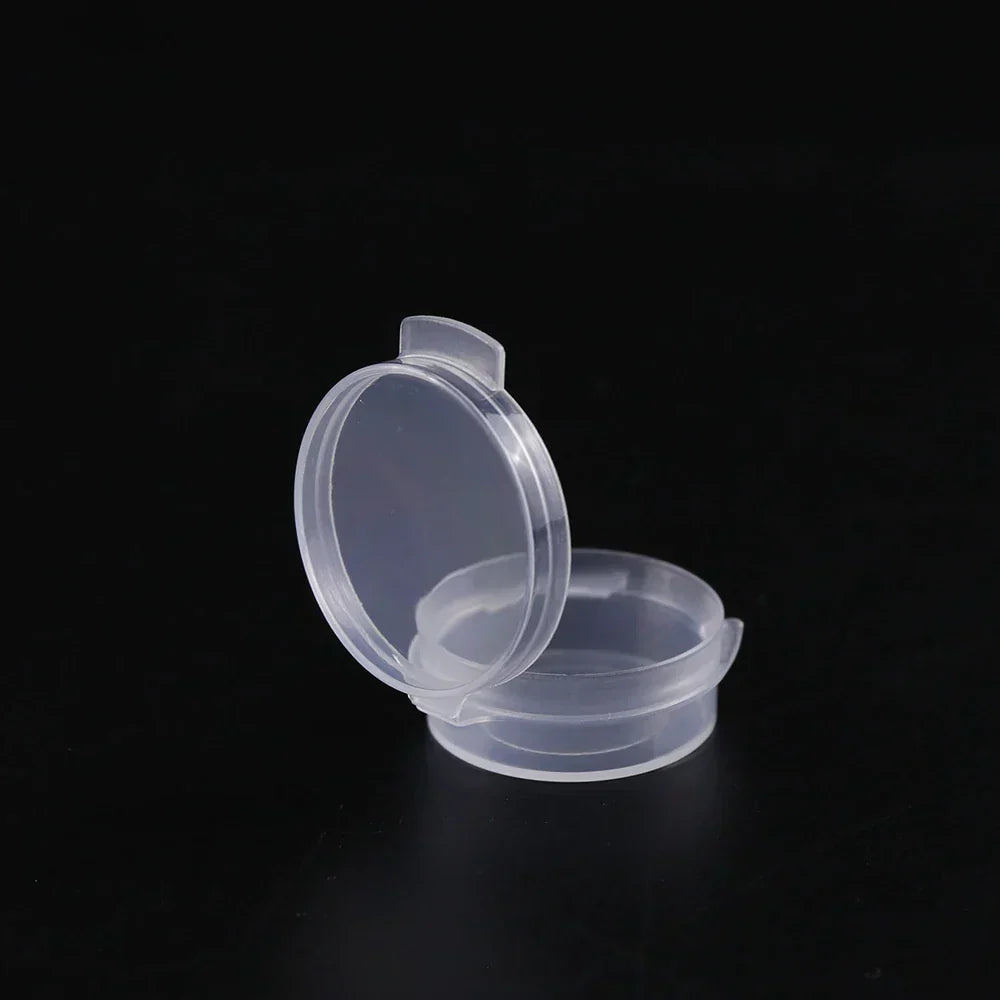 (Pack of 100) 5g Plastic Nail Glitter Jar Mini Cream Pot Fli-top Transparent Paint Can Sample Container Portable Accessory Storage Box