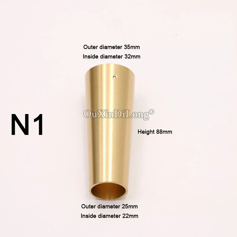 (Pack of 4) Pure Brass Covers Chair Cups Cabinet Covers Sofa Brass Tip Cap Furniture Tube Leg Protector Metal Legs Base GF48