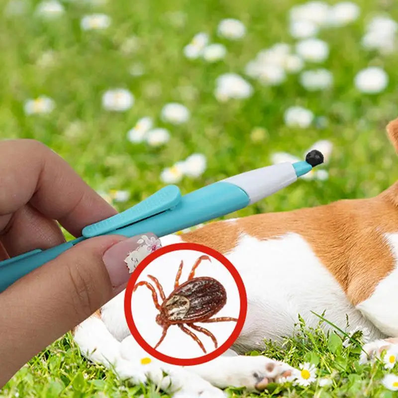 Tick Remover Tweezer Safe Portable Tic Control Puller Flea Remover Hook Clamp Tick Puller for Cat Dog home Pets accessories