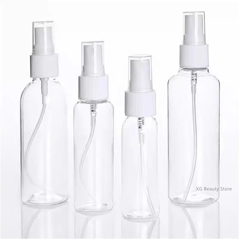 (Pack of 50) 10ml 20ml 30ml 50ml Clear Refillable Bottle Plastic Perfume Bottle Atomizer Empty Spray Bottle Portable Travel Accessories