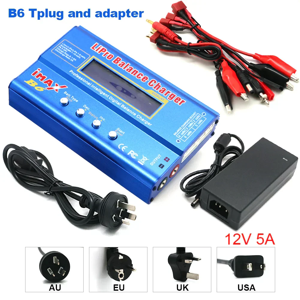 IMAX B6 80W Battery Charger Lipo NiMh Li-ion Ni-Cd Digital Lipro Balance Charger Discharger AC Power 12V 5A Adapter For Rc Car
