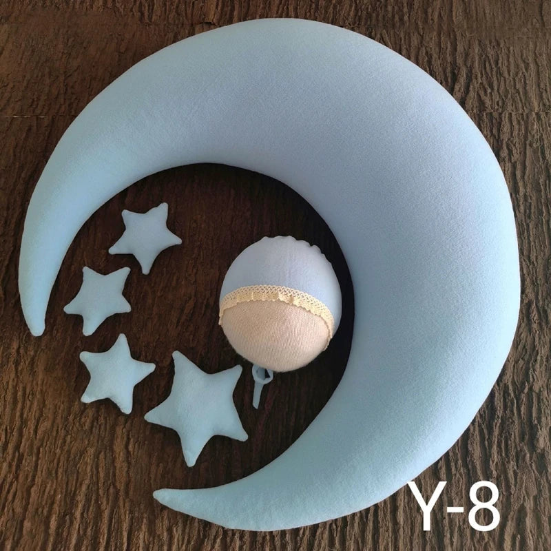(Pack of 6) ❤️Newborn Photography Props Accessories Posing Crescent Pillow+Stars+Hat /Set Studio Baby Photo Decoration Moon Fotografia
