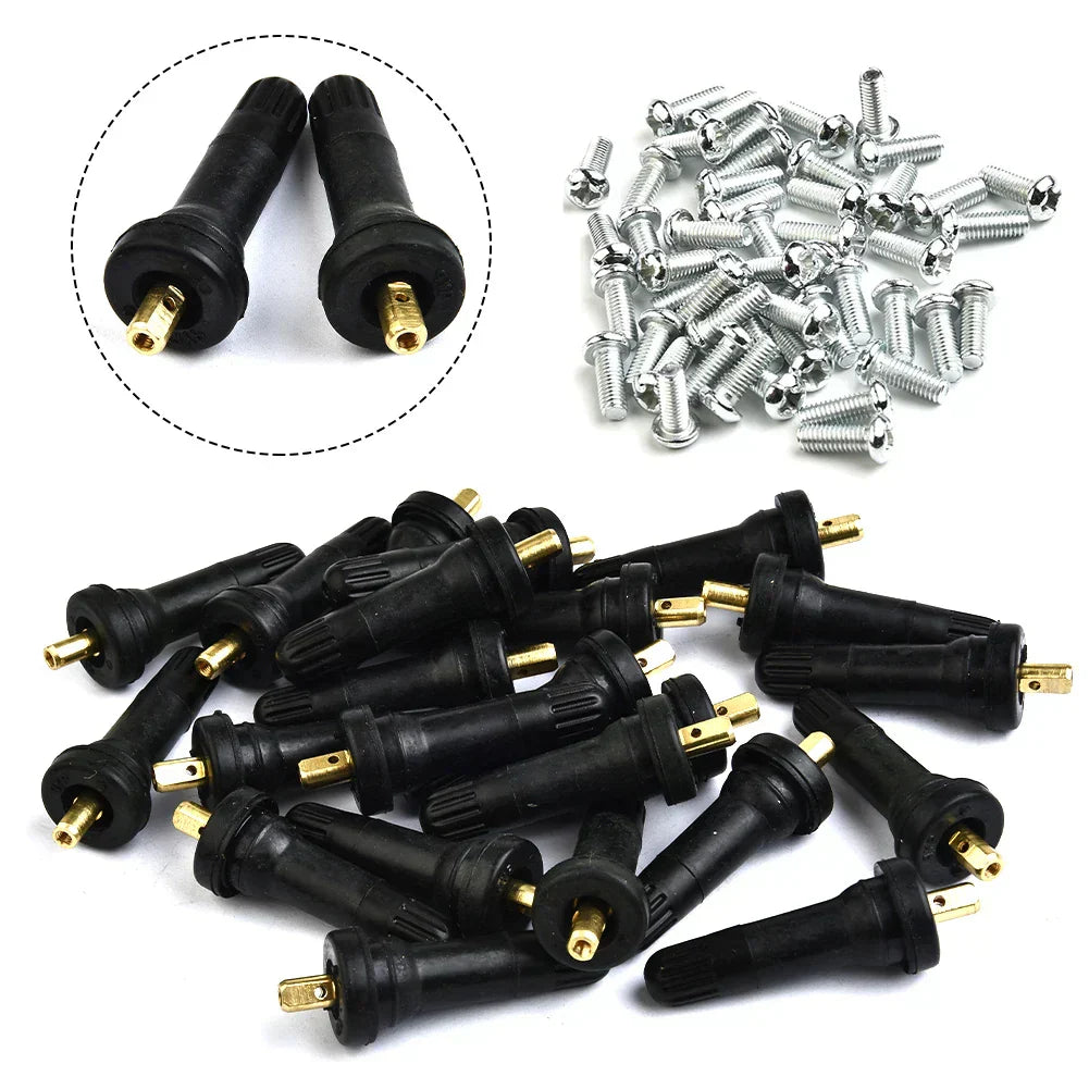 (Pack of 50) TPMS Tire Pressure Sensor Valve Stem Car Rubber Wheel Rim TPMS For GM Automobiles Sensors Parts Tire Accessories