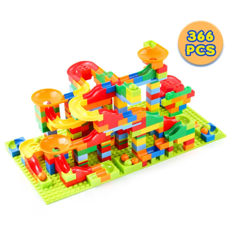 (Pack of 504) 84- Marble Race Run Block Small Size Building Blocks Funnel Slide Blocks DIY Creative Bricks Assemble Toys for Kids Gifts