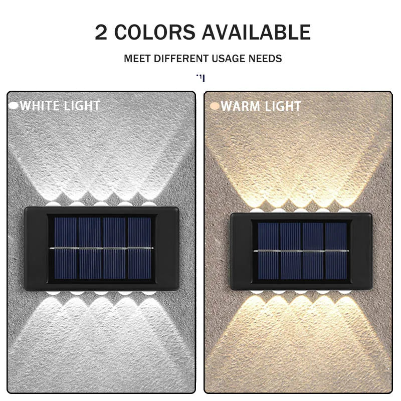 (Pack of 16) Solar Wall Light Warm Light Up and Down Auto Working 10LED Texture Black Shell House/garden/porch Lighting Light