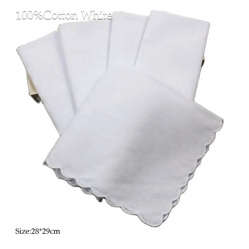 (Pack of 5) /lot Solid lace cotton Lady Handkerchiefs Women girl Handkerchief Children saliva Towel For Birthday Party Christmas gift