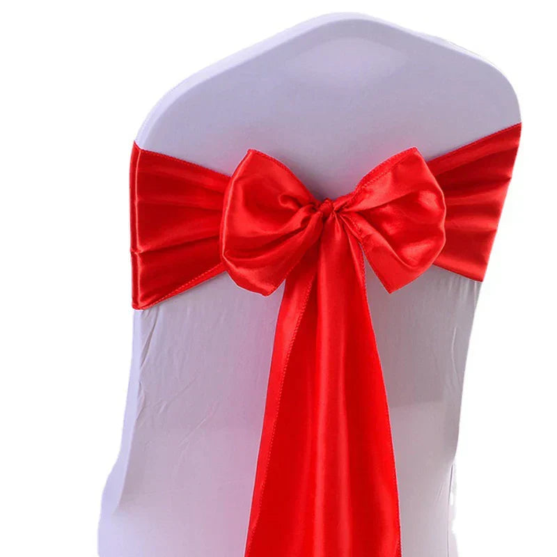 (Pack of 100) 10/ Satin Chair Bow Sashes Wedding Chair Knots Ribbon Butterfly Ties For Party Event Hotel Banquet Home Decoration
