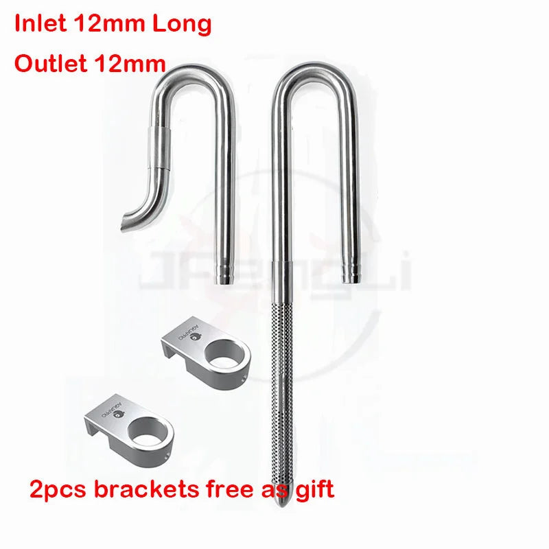 Mini Fish Tank Inlet Outlet Filter Aquarium Pipe Fishbowl Stainless Steel Shrimp Accessories Water Filtration Supplies Equipment